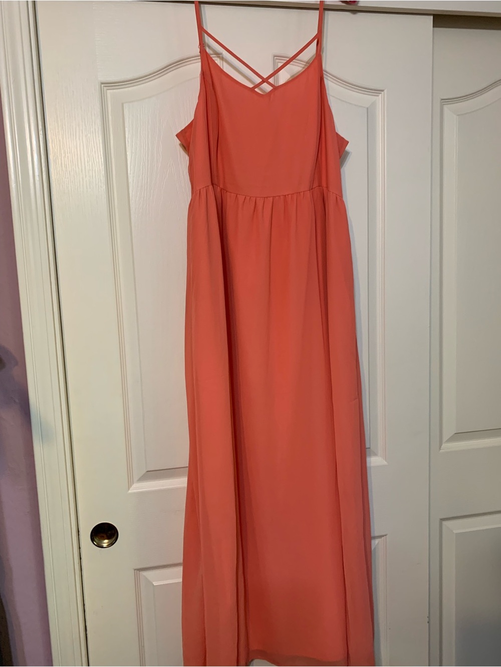 ModCloth Coral Pink Strappy Maxi Dress
